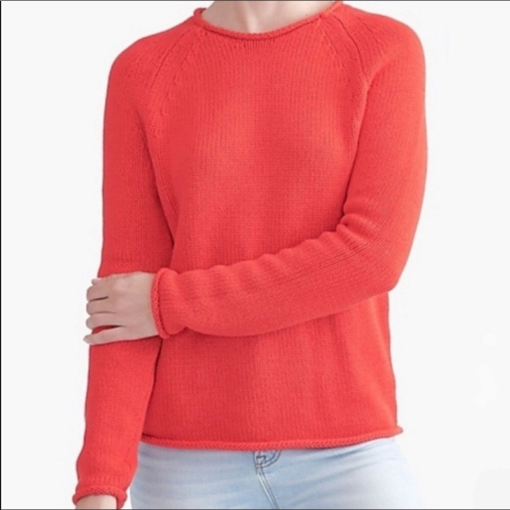 J Crew Mercantile Cerise Rollneck Raglan Sweater